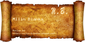 Milin Bianka névjegykártya