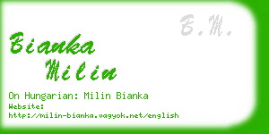 bianka milin business card